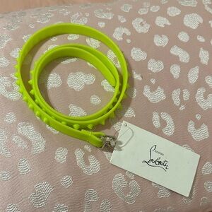 Christian Louboutin Bright Green Spiked Belt